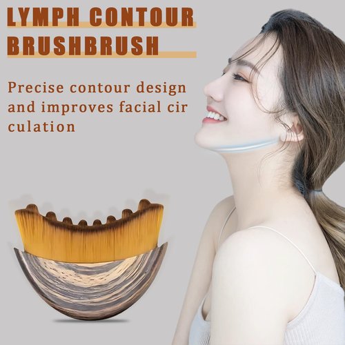 Lymphatic Contour Face Brush, Lymphatic Drainage Massager for Face, Ergonomic Facial Massage Tool for De-Puffing, Skin Firming & Enhanced Skincare Absorption