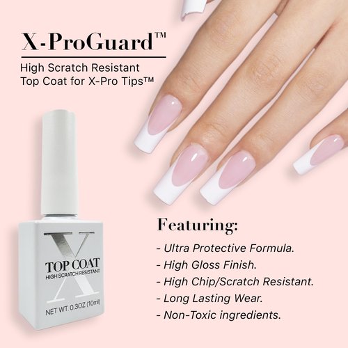 SXC Cosmetics X-Pro Tips Top Coat & Glue Gel Duo Set - Achieve Perfect French Acrylic Nails with Ease
