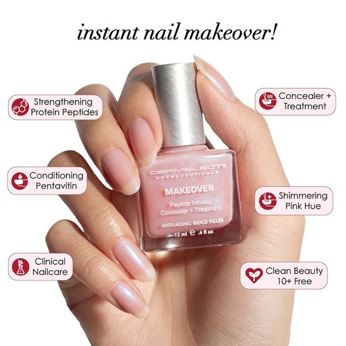 Dermelect Perfectly Polished Nail Rehab Kit - Nail Concealer & Strengthener Duo with Peptides & Squalene, Natural Pink Tint, 2-Piece Set
