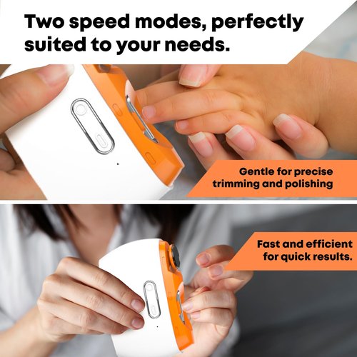 Electric Automatic Nail Clipper Trimmer - 2 in 1 Rechargeable Fingernail File Grinder Cutter for Baby Adults Seniors - Multifunctional Manicure Polisher with LED for Trimming Polishing Nails