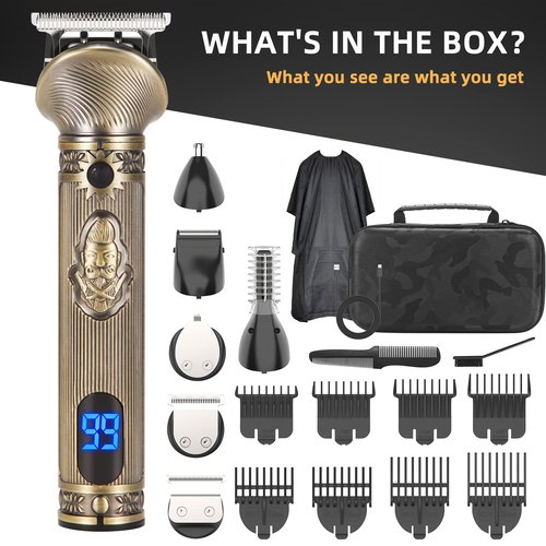 REHOYO Beard Trimmer for Men, Travel Electric Shavers for Men with Case, Cordless Hair Clipper, Mens Grooming Kit for Mustache Body Nose Face - 180 Mins Shaving, Gifts for Him & Father