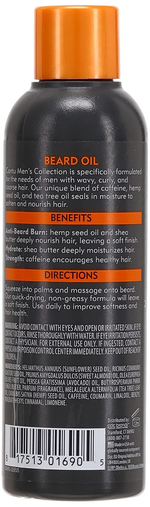 Cantu Men's Beard Oil - Nourishing Formula for Soft, Healthy Facial Hair | 3.4 Fl Oz (Pack of 3)
