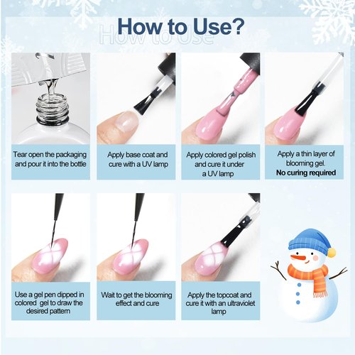 JODSONE 10Pcs Blooming Gel Nail Polish Refill Pack,10g Long Pouch Jelly Sticks, Blooming Gel Nail Polish Easy-Pour for Nail Art, Space-Saving & Portable for Professional & DIY Use