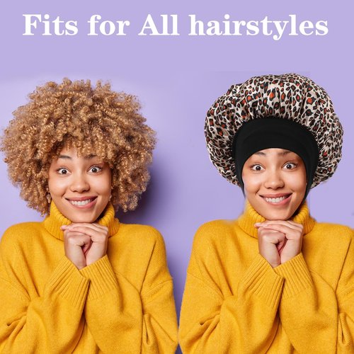12pcs Large Satin Bonnets for Sleeping, Silky Hair Bonnet for Black Women Braid Curly Hair