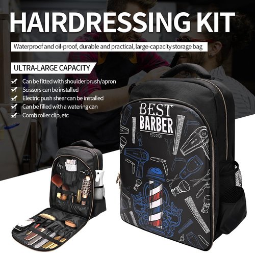Barber Supplies Bag Organizer for Clippers and Supplies, Portable Hairstylist Clipper Backpack Travel Barber Shop Tools Bag