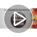 Interchangeable Welcome Sign for Front Door with Seasonal Accessories - Taupe Brown