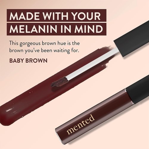 Mented Cosmetics Lip Gloss - Long-Lasting Tinted Lip Balm & Moisturizing Lipstick Topper | Baby Brown, Vegan & Cruelty-Free
