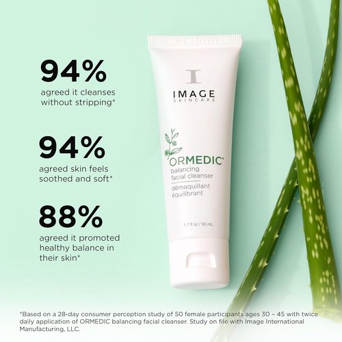 IMAGE Skincare ORMEDIC pH Balancing Facial Cleanser - Mild Foaming Hydrating Face Wash with Aloe Vera | 1.7 fl oz