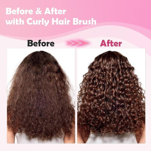 Skiennix Curl Defining Brush - Lightweight Candy Brush for Shaping Curly Hair | Suitable for All Hair Types (Pink)