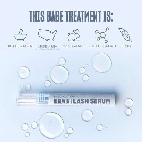 BABE ORIGINAL Renewing Lash Serum – Prostaglandin-Free, Peptide-Infused Gentle Lash Serum for Fuller, Longer-Looking Lashes, Lash Enhancing Treatment with Nourishing Botanicals, Vegan & Cruelty-Free