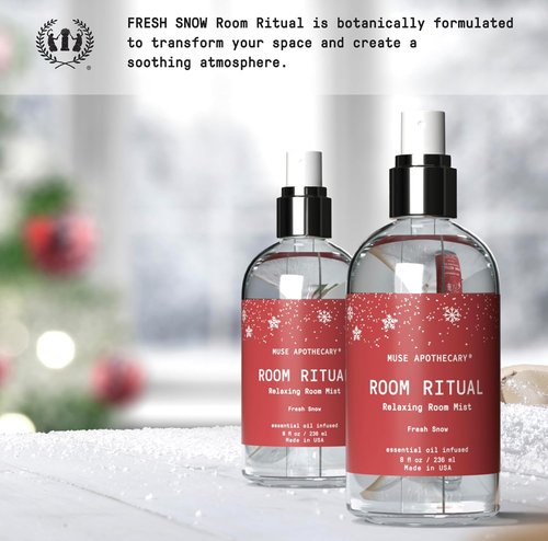 Muse Apothecary Room Ritual - Aromatic Room Spray with Essential Oils | 8 oz Fresh Snow, 2 Pack