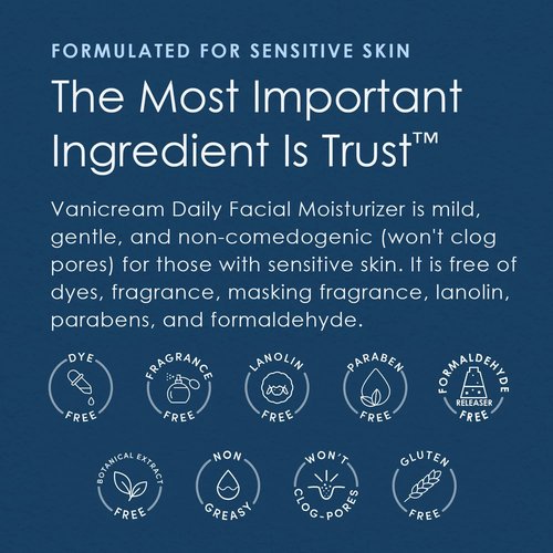 Vanicream Daily Facial Moisturizer With Ceramides and Hyaluronic Acid - Formulated Without Common Irritants for Those with Sensitive Skin, 3 fl oz (Pack of 2)