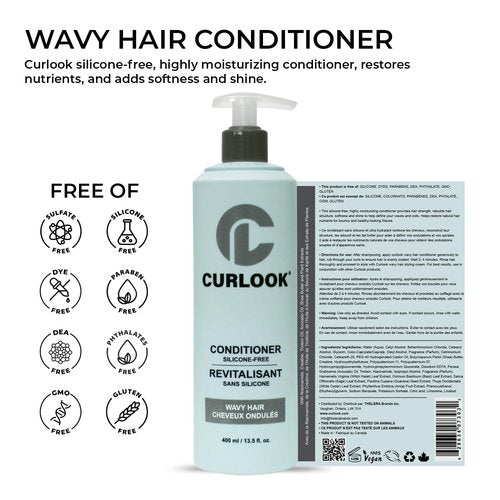 Skiennix Wavy Hair Conditioner - Silicone-Free Formula for Softness & Shine | 400ml (13.5 oz)