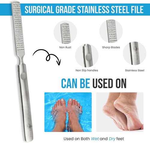 Krisp Beauty Foot Rasp - Professional 7” Callus Remover & Pumice Tool for Smooth Feet | Wet/Dry Use