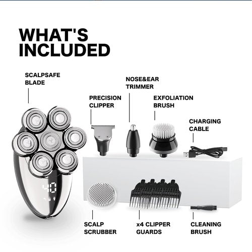Head Shavers for Bald Men, Electric Razor for Men, IPX8 Waterproof Dry/Wet Bald Head Shaver with 10000 RPM High-Speed Motor, Rechargeable Head Razor with LED Display, Perfect for Home & Travel