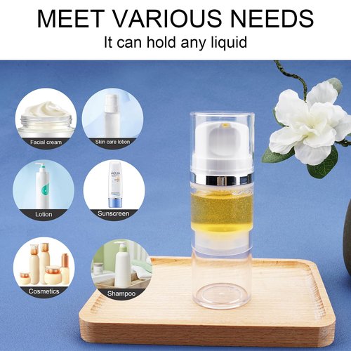Cosywell Airless Pump Jars 3.7oz/110ml 4 Pack Pump Bottle Dispenser Empty Moisturizer airless Pump Bottles Cosmetic Pump Container Travel Pump Bottles for Toiletries Shampoo Lotion and Cream Clear