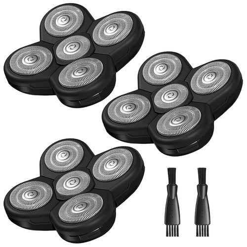 Skiennix Replacement Blades for Electric Head Shaver - Durable Stainless Steel, Quick Install - 3-Pack for Wet & Dry Use