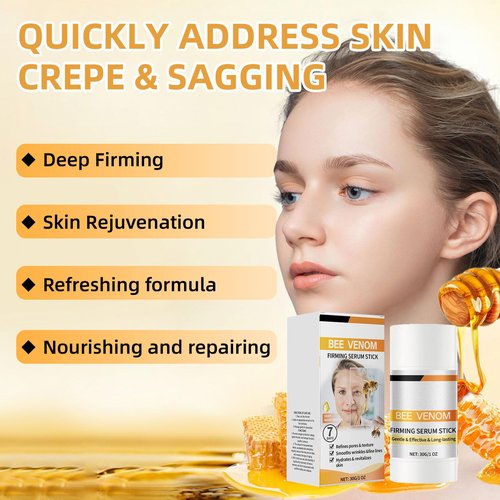 Bee Venom Firming Serum Stick, 2PCS Anti-Aging Face Cream, Lifts and Tightens the Skin, Hydrating, Lifting & Restoring Skin Elasticity, Bee Venom Body Tightening Cream for Women & Men