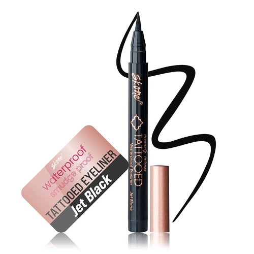 Skone Waterproof Liquid Eyeliner - Long-Lasting & Smudge-Proof Tattooed Pen - Jet Black (0.07oz)