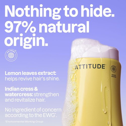 ATTITUDE Clarifying Hair Shampoo - EWG Verified, Restores Shine with Natural Ingredients | 8 Fl Oz