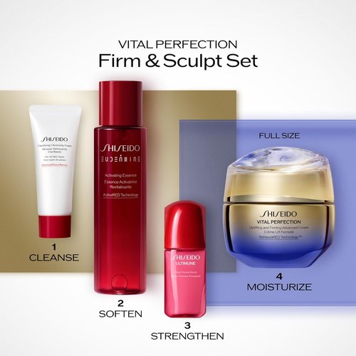 Shiseido Firm & Sculpt Set | Clarifying Foam, Activating Essence, Serum & Cream - $224 Value