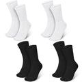 Silicherry 4 Pairs Cotton Soft Eczema Socks White and Black Hydrating Moisturizing Therapy Cotton Socks Eczema Relief for Adult Wet Wrap Non Itch Soft Feet Treatment