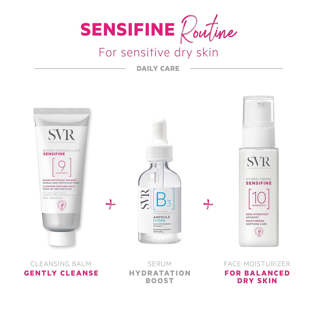 SVR Sensifine Hydra Face Cream - Moisturizing & Soothing Care for Normal to Dry Skin | 1.3 Fl. Oz.