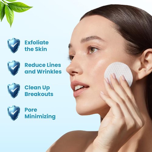 Glycolic Acid Resurfacing Pads, 15% Ultra Pure Glycolic Acid & 2% Salicylic Acid Exfoliating Peel for Face, Keeps Skin Smooth and Prevents Wrinkles and Lines, Radiant Skin Renewal - 60 Pads