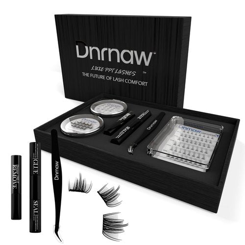 Lash Clusters Kit – 150H Waterproof Eyelash Extensions, Wispy Fluffy 8-16mm, Hypoallergenic for Sensitive Eyes, Korean PBT Fibers, DIY Cluster Lashes for Natural or Volume Look (Natural-(black box)