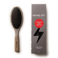 Daily Wood Hair Brush - Anti-Static Carbonized Ash Paddle for Frizz-Free Styling - Stainless Steel Bristles