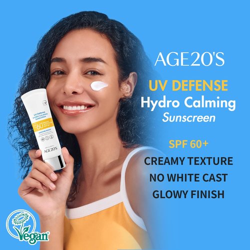 AGE20'S UV Defense Hydro Calming Sunscreen SPF 60+ - Moisturizing, Lightweight Formula with Green Tea & Aloe Vera | 1.69 fl. oz*2