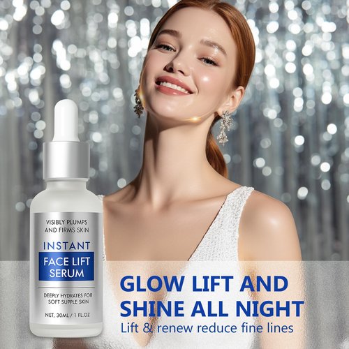Instant Face Lift Serum,Instant Face Lift Cream for Visibly Lifts & Tightens Skin, Smooths Fine Lines and Wrinkles, Anti-Aging Treatment for All Skin Types, 1 Fl Oz