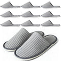 Anmerl 10 Pairs Disposable Hotel Slippers - Bulk Guest House Shoes for Spa, Wedding, Travel, Universal Size, Non-Slip, Washable with Individual Packaged