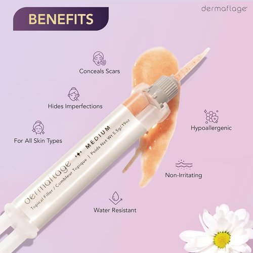 Dermaflage Scar Filler Refill - 4 Easy-To-Use Applicators for Flawless Skin Coverage