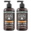 Viking Revolution Men's Shampoo and Conditioner Set | Biotin & Jojoba Oil for Healthy Hair - 17 Oz