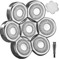 WAHFOX Universa 7 Heads Shaver Replacement Head for Head Shaver, and many Brands Head Shaver 7 Blades 7D Replacement Shaver Head Blade 7 Heads Shaver Head (Silvery)
