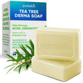 PURESKIN Sulfur & Tea-Tree-Oil Soap Bar: Natural Balanced Cleansing for Oily, Acne Dermatitis-Prone & Irritated Skin – Helps Reduce Body Odor & Blemishes – 2 Pack