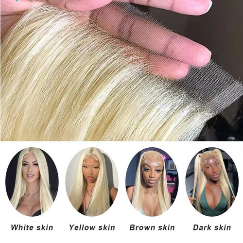 613 5x5 Closure Hd Lace Transparent Deep Part 55 613 0.11mm Ultra-Thin Invisible Skinlike Lace Closure Blond Color 12a Grade Body Wave Human Hair Pre Plucked With Baby Hair Free Part 14 Inch
