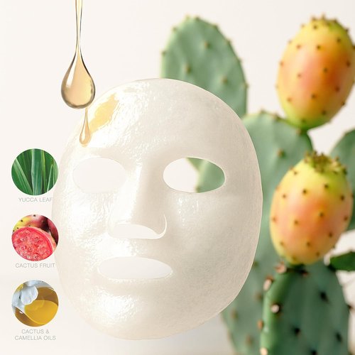 STARSKIN Orglamic Pink Cactus Sheet Mask - Hydrating & Firming 2-Step Treatment for All Skin Types | 1x25g
