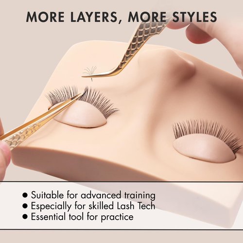 Embagol Double-layer Replacement Eyelids Replaced Eyelids for Lash Extension Practice Lash Mannequin Head Training for Beginners