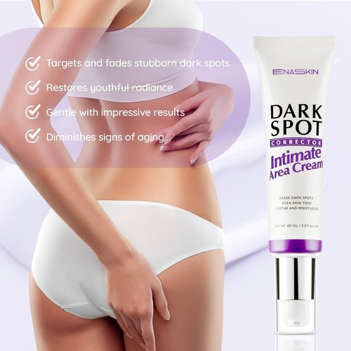 EnaSkin Dark Spot Remover Cream for Intimate Parts: Skin Bleaching Cream Dark Spots Corrector for Face and Body, Underarm, Inner Thighs, Bikini Area, Elbows & Knees - 2 Fl Oz