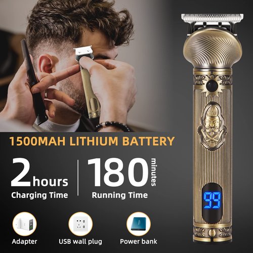 REHOYO Beard Trimmer for Men, Travel Electric Shavers for Men with Case, Cordless Hair Clipper, Mens Grooming Kit for Mustache Body Nose Face - 180 Mins Shaving, Gifts for Him & Father