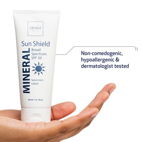 Obagi Sun Shield Mineral Sunscreen - Hypoallergenic SPF 50 for Broad Spectrum Protection - 3 oz