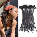 Pouweney 12 inch 30 Strands Loc Extensions Human Hair Curly Ends 0.4cm Width Dreadlock Extensions， 100% Permanent Human Hair Loc Extension with Curly Ends Natural Black Curly Locs