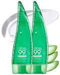 HOLIKA HOLIKA Aloe 99% Soothing Gel 2 Pack – Alcohol-Free Fermented Aloe & Cica Cooling Gel for Face Body Hair | Non-Sticky After Sun Gel, 7-Free Hypoallergenic Korean Skincare, 2 x 8.45 fl oz