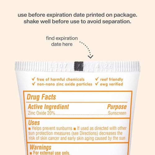 Thinkbaby SPF 50+ Baby Sunscreen - Natural Mineral Sun Cream, Water Resistant, Broad Spectrum UVA/UVB - 3 Oz.