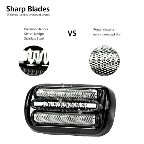 Braun 53B Replacement Head - Wet & Dry Foil and Cutter for Series 5 & 6 Electric Shavers