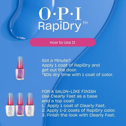 OPI RapiDry Quick Dry Nail Polish - Opaque, Crème & Shimmer Winter Shades | Smudge-Proof & Fast Drying Vegan Formula