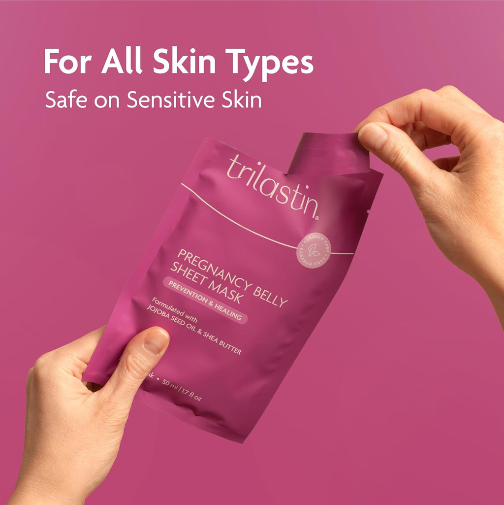 TriLASTIN Belly Masks - Hydrating & Soothing Masks for Pregnant Women - Reduces Stretch Marks - 1 Pack
