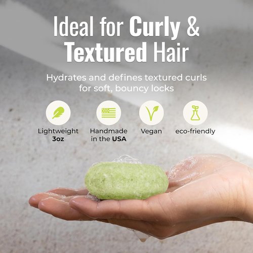 Maui Melon Shampoo Bar - Vegan Solid Hair Cleanser for Curly Hair | Sweet Melon & Coconut, Travel-Friendly